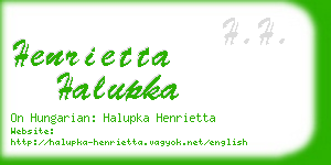 henrietta halupka business card